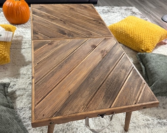 Wooden event table, wooden picnic table, handmade tables, gift table, boho tables,Custom Picnic Table, Low outdoor patio dinig table, Party