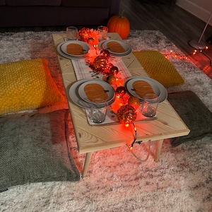 Handmade Pine Wood Picnic Table: Portable Boho Event Table