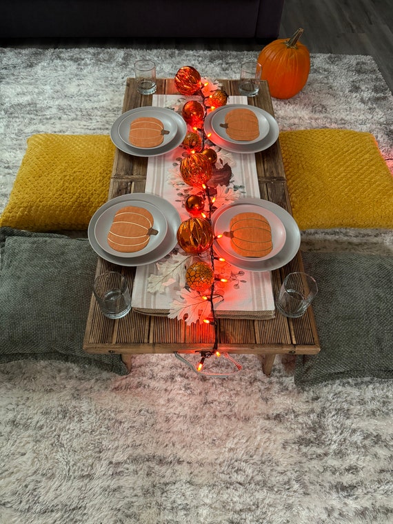 Wooden event table, wooden picnic table, handmade tables, gift table, boho tables,Custom Picnic Table, Low outdoor patio dinig table, Party