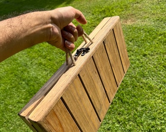 Valentine's day Wood Picnic Table Folding Rustic Low Floor Event Table for Weddings, Garden Parties, Camping, Beach Picnics, foldable table