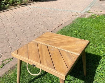 Handmade Wood Picnic Table Folding Rustic Low Floor Event Table for Weddings, Garden Parties, Camping, Beach Picnics, foldable table, Gift