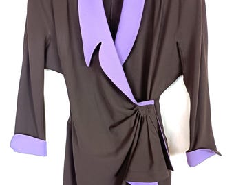 Iconic Vintage 1998 Runway Silk Zebra Print Draped One Shoulder