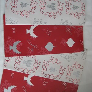 Christmas gift wrap paper, vintage, 4 folded sheets, 2 designs, 30&quot; x 20&quot; each. Holiday gift wrap or Holiday paper crafts and projects.