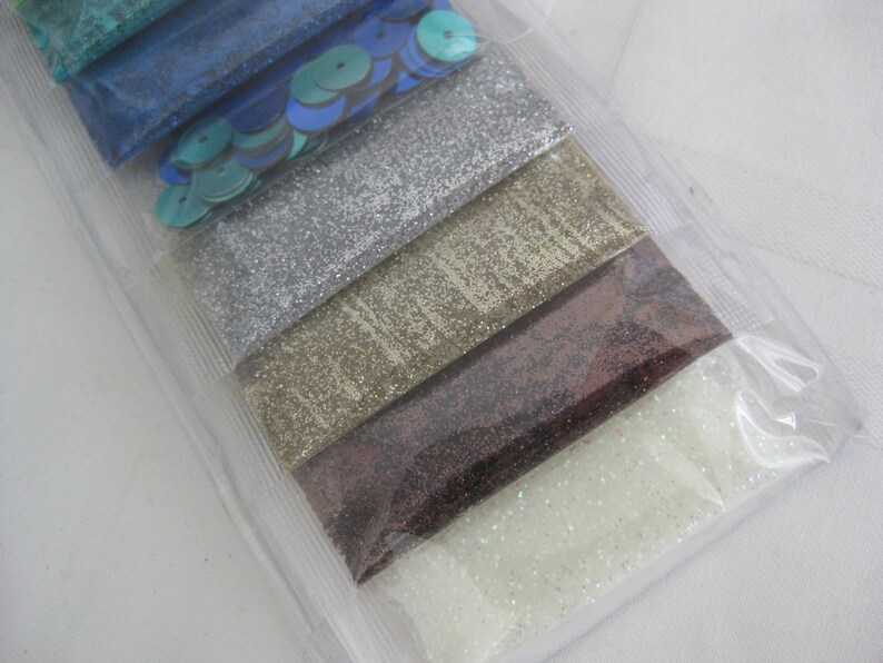 Glitter and Spangles, 11 Small Packets (9 Glitters, 2 Spangles), Incl ...
