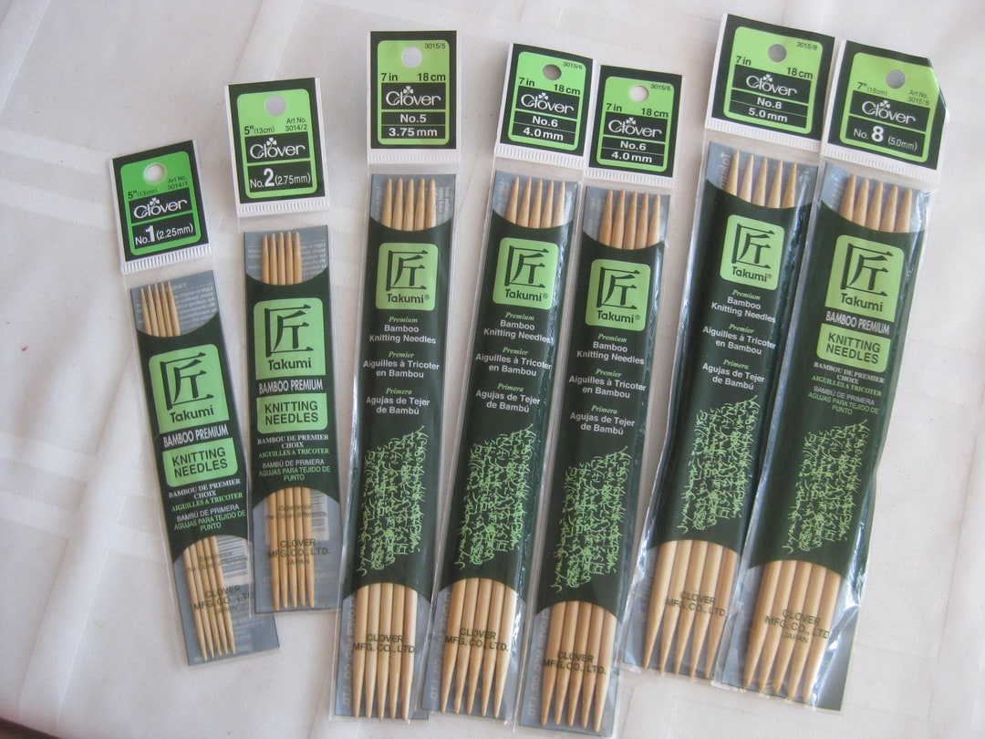 Bamboo Premium Knitting Needles Diff. Sizes by Clover, Lot of 3 of Your ...