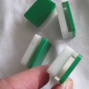 Mahjong trelagers vintageplattor, vit-klar-grön, 145 plattor bild 8