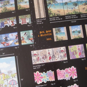 Wallpaper sample book, kids/teens themes, bright colors, 124 samples, diff. sizes (see listing). Great craft supply. Creative kids, Sanitas