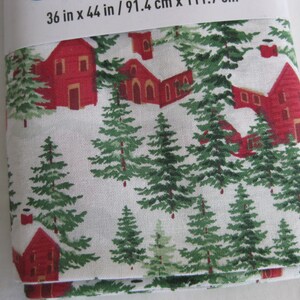 Christmas wintery scene fabric, 36&quot;x44&quot;, cotton fabric for Chrismas decoration crafts and projects, sewing, quilting