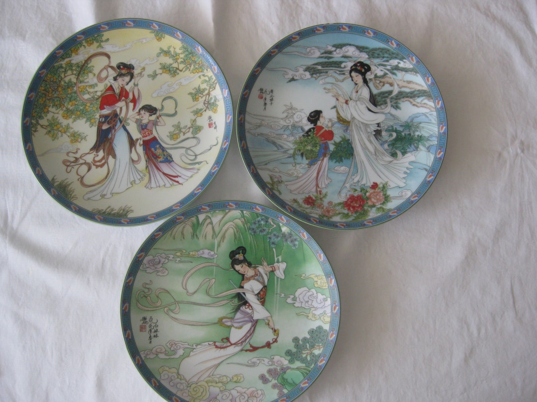 Platos decorativos chinos antiguos, juego de de porcelana imperial de  Jingdezhen, Añadir a la colección, iniciar una nueva colección, 
