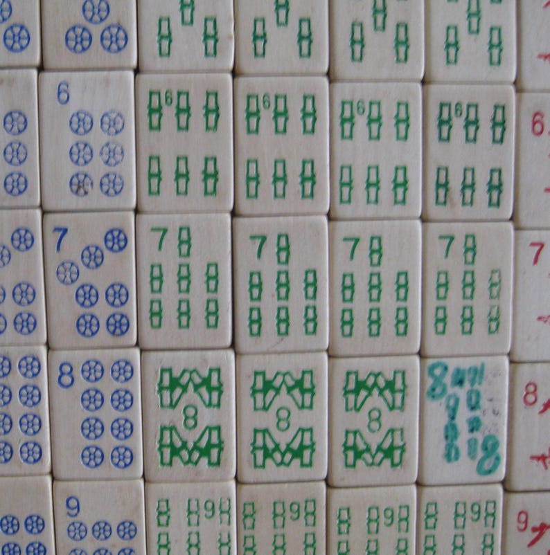 Mahjong tiles, vintage, rare, light wood color, light weight, 32mmx21mmx12mm, replacement, crafting, lot of 12 tiles. image 3