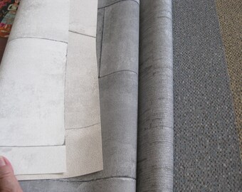 wallpaper sample book ,34 sheets (15"x8/10/11"), textured, diff. colors, designs, shades. Craft supply