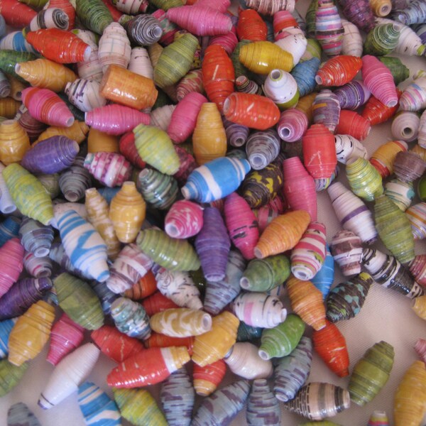 New colors!!!! Hand rolled mini paper beads, 100 colorful beads, for jewelry making, garlands, or any other craft