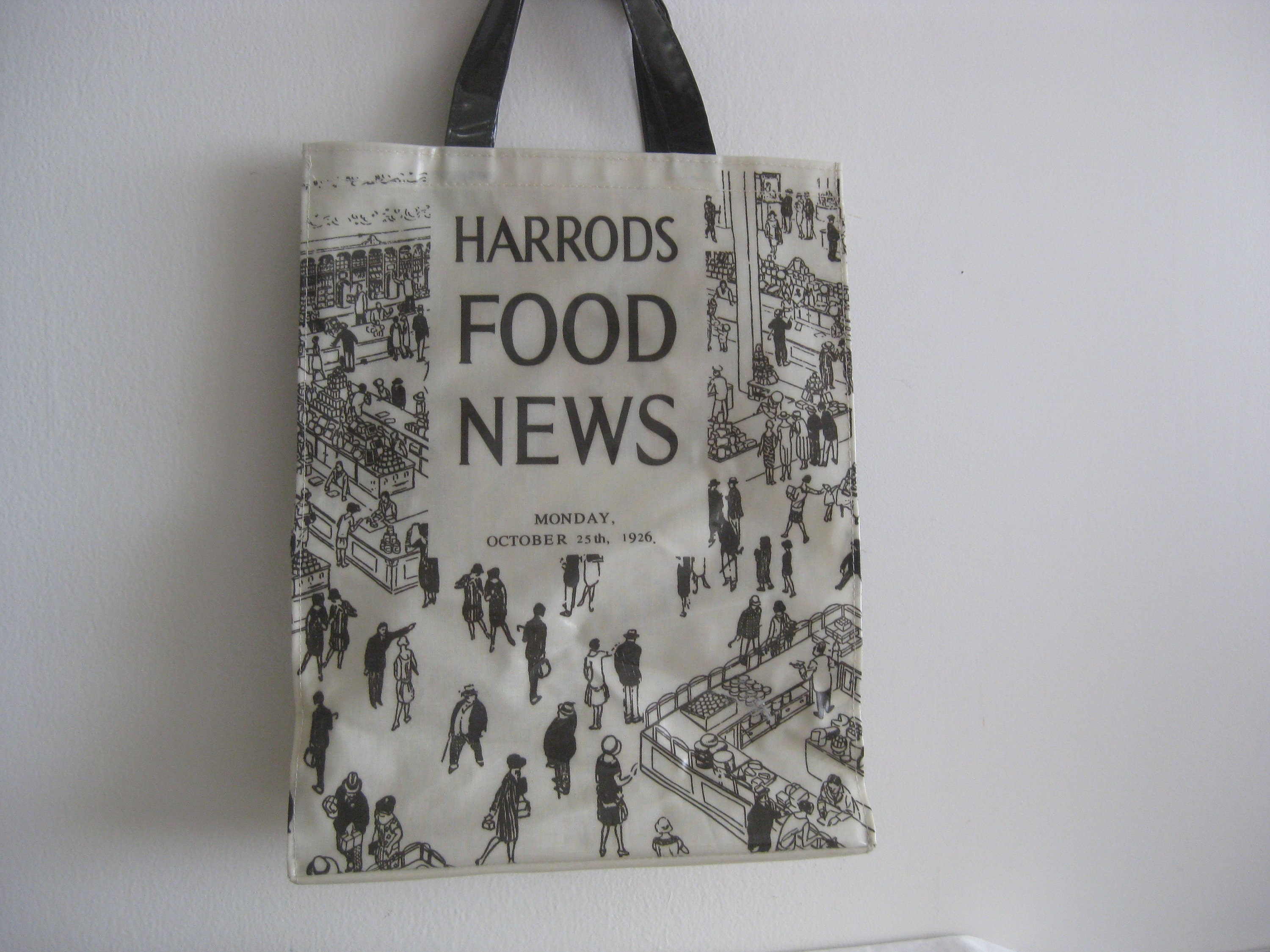 Bolso de recuerdo de vinilo Harrods-London, asas de