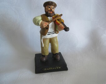 Judaica figure of a fiddler, 4" tall, collectible.