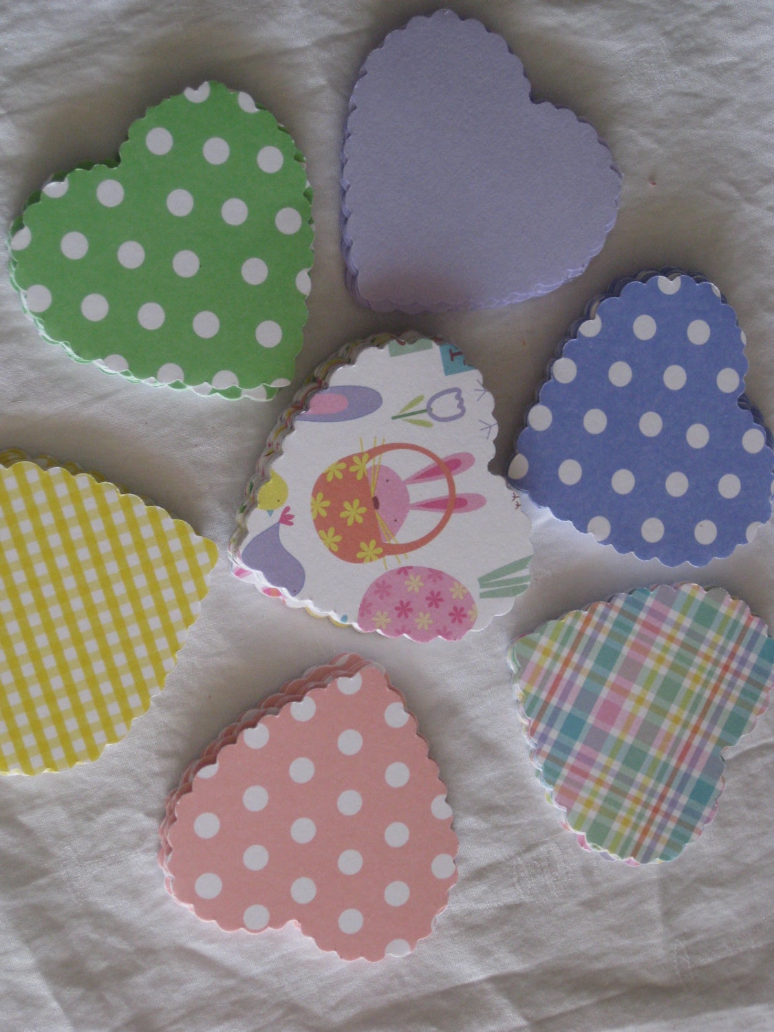 CS1 1" Hearts Gift Tags Scrapbooking Toppers Cardstock Assorted Colors 