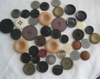 Large buttons, lot of 42 pcs. different sizes and colors. Sewing supply, jackets, bags, other crafts