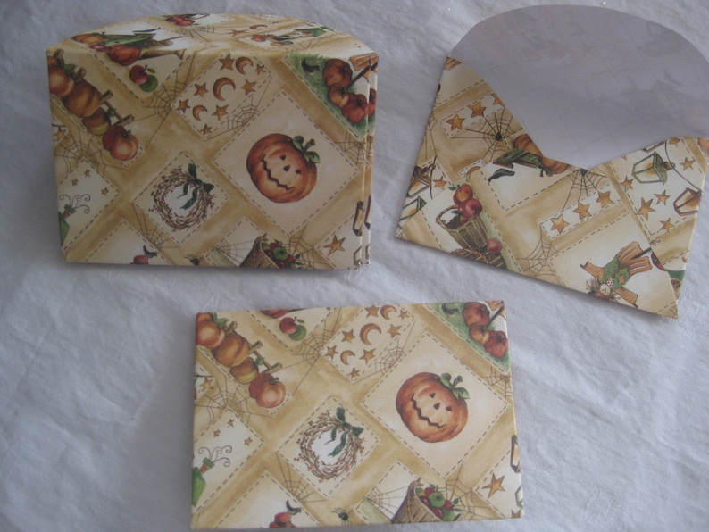 thank u note gift card giving 2 sizes 5 each HalloweenFall gift envelopes invtation hand made