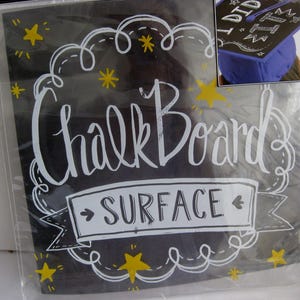 Graduation cap Chalkboard surface sticker, 10"x10", stick on top of cap, decorate it, draw on, write a message, decorate with stickers.