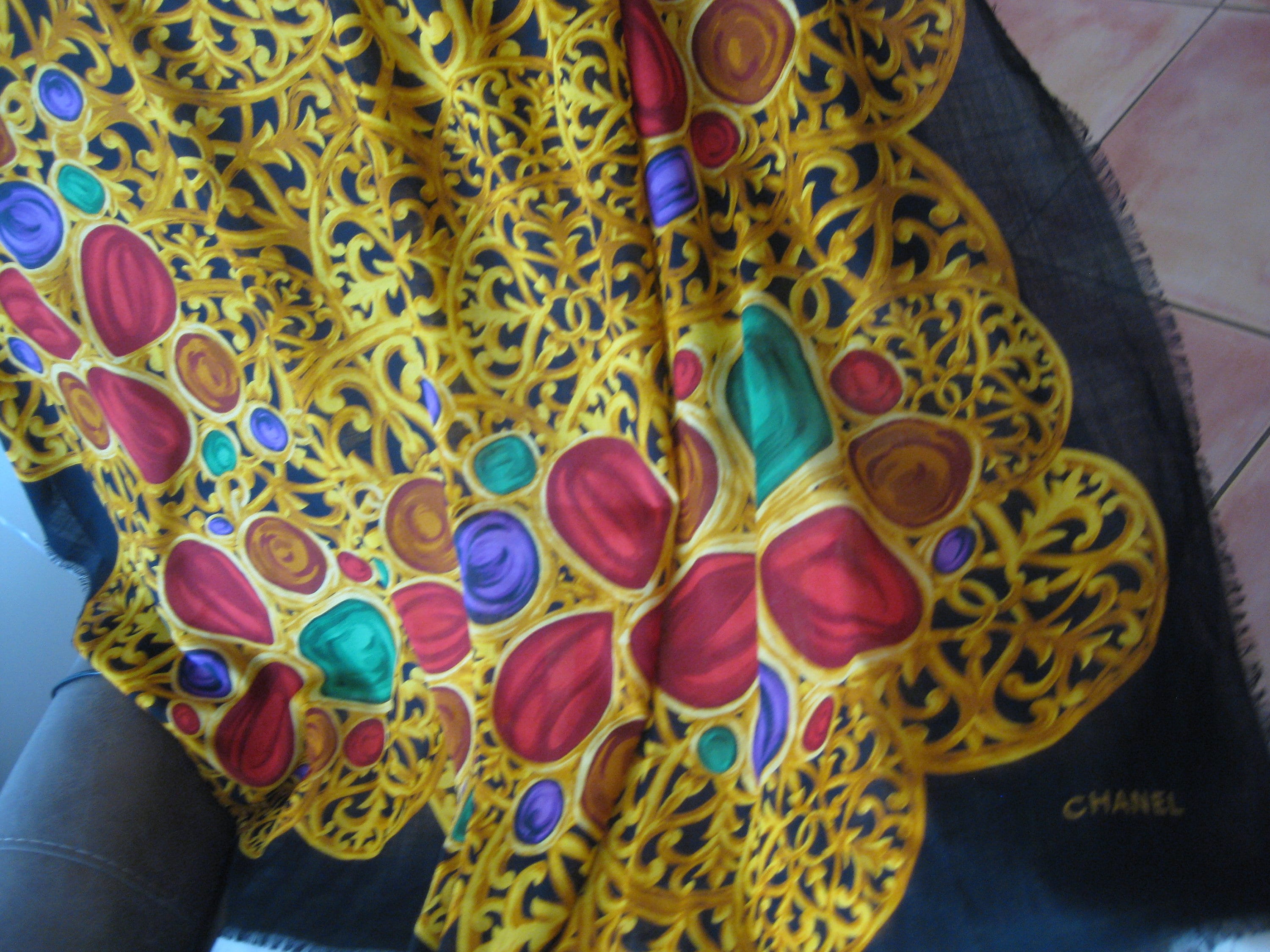 Chanel Silk Scarf, Vintage, Large 53