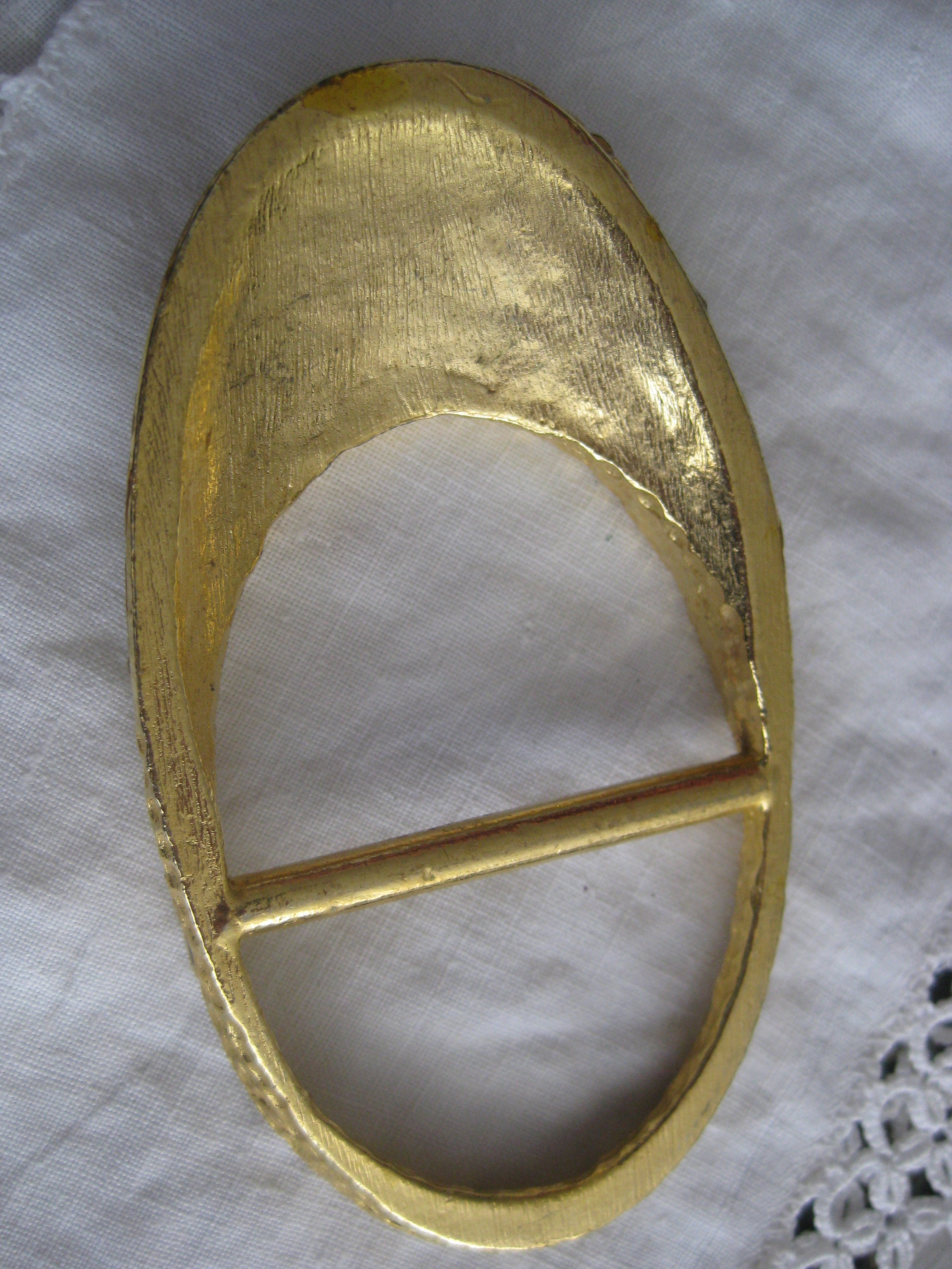 Gold Rhinestone Paved Embellished Oval Buckle Statement Belt Belt Buckle, Oval Hammered Gold Tone With Rhinestones, 3.25  main image 2