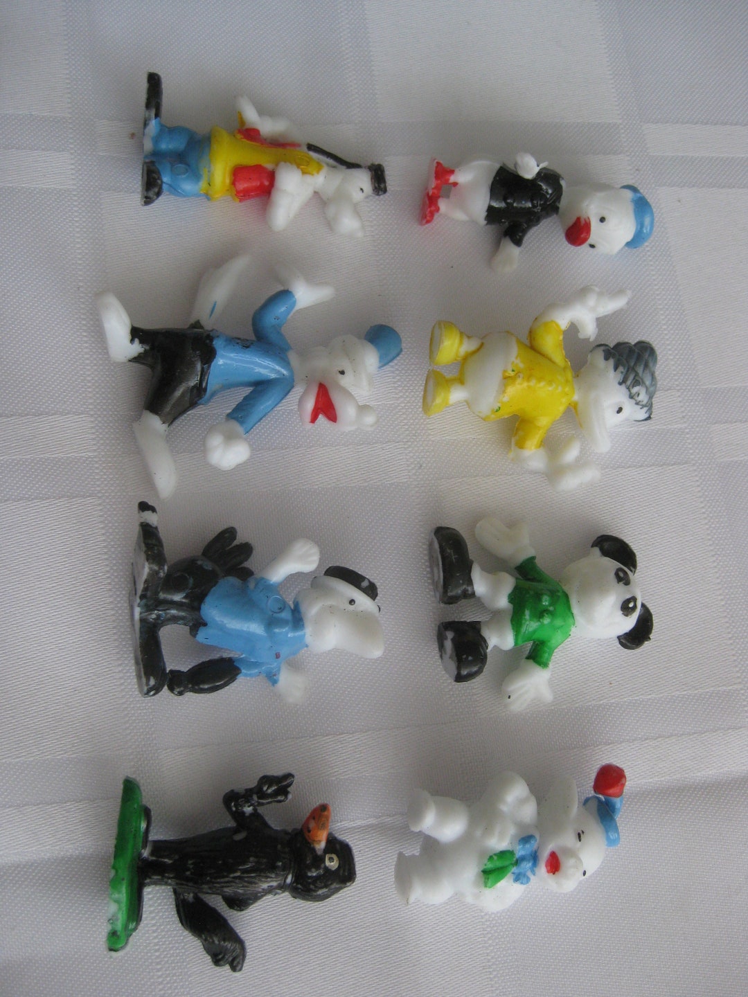 Diff Characters Cartoon Cartoon Characters Figurines, 7 Diff. Characters, Hard Plastic, Vintage ...