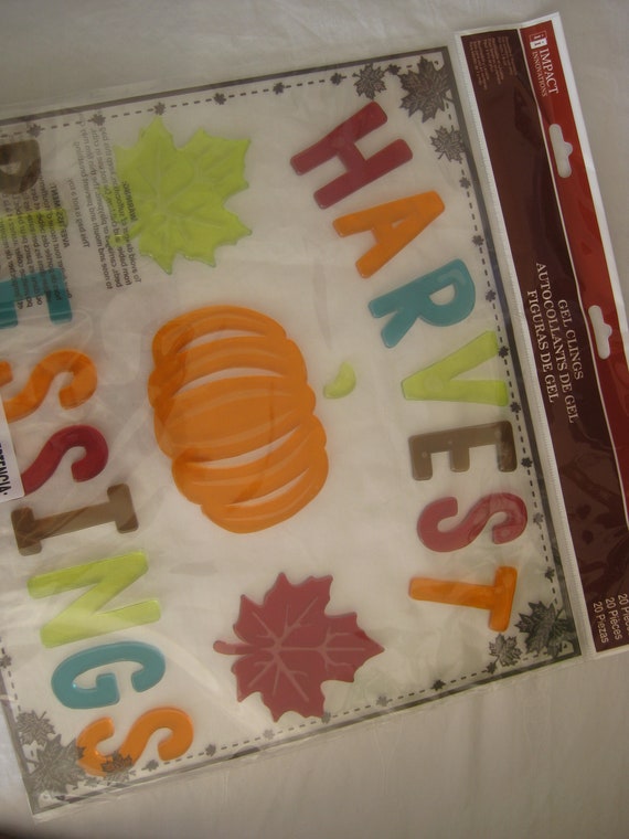 Gel Clings For Fall Holidays Window Decorations A Pumpkin Etsy