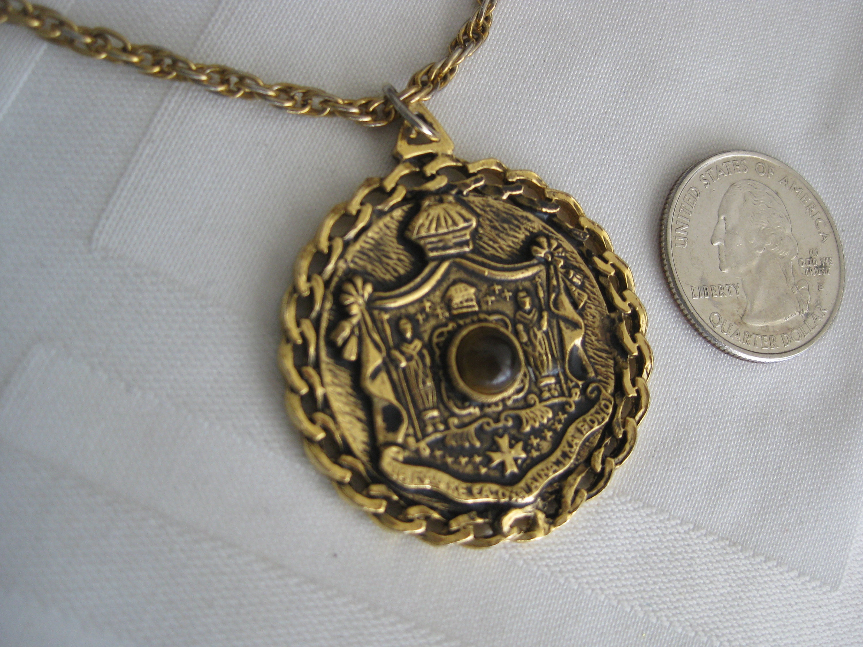 Religious Christian medallion 1.5 diameter Antique Etsy