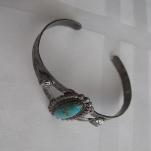 Southwestern Fred Harvey era turquoise bracelet, sterling silver, small cuff 6&quot; circumference
