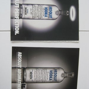 Absolut Vodka vintage ads, from 80's/90's. Set of 6 ads, 11 x 8 each. Frame to display, gift to collector image 4