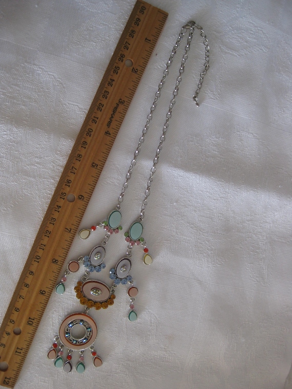 Multicolor statement necklace, symmetric, bright … - image 5