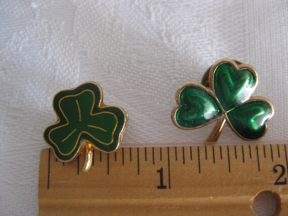 Shamrock lapel pin and brooch, 2 diff. designs. S… - image 3