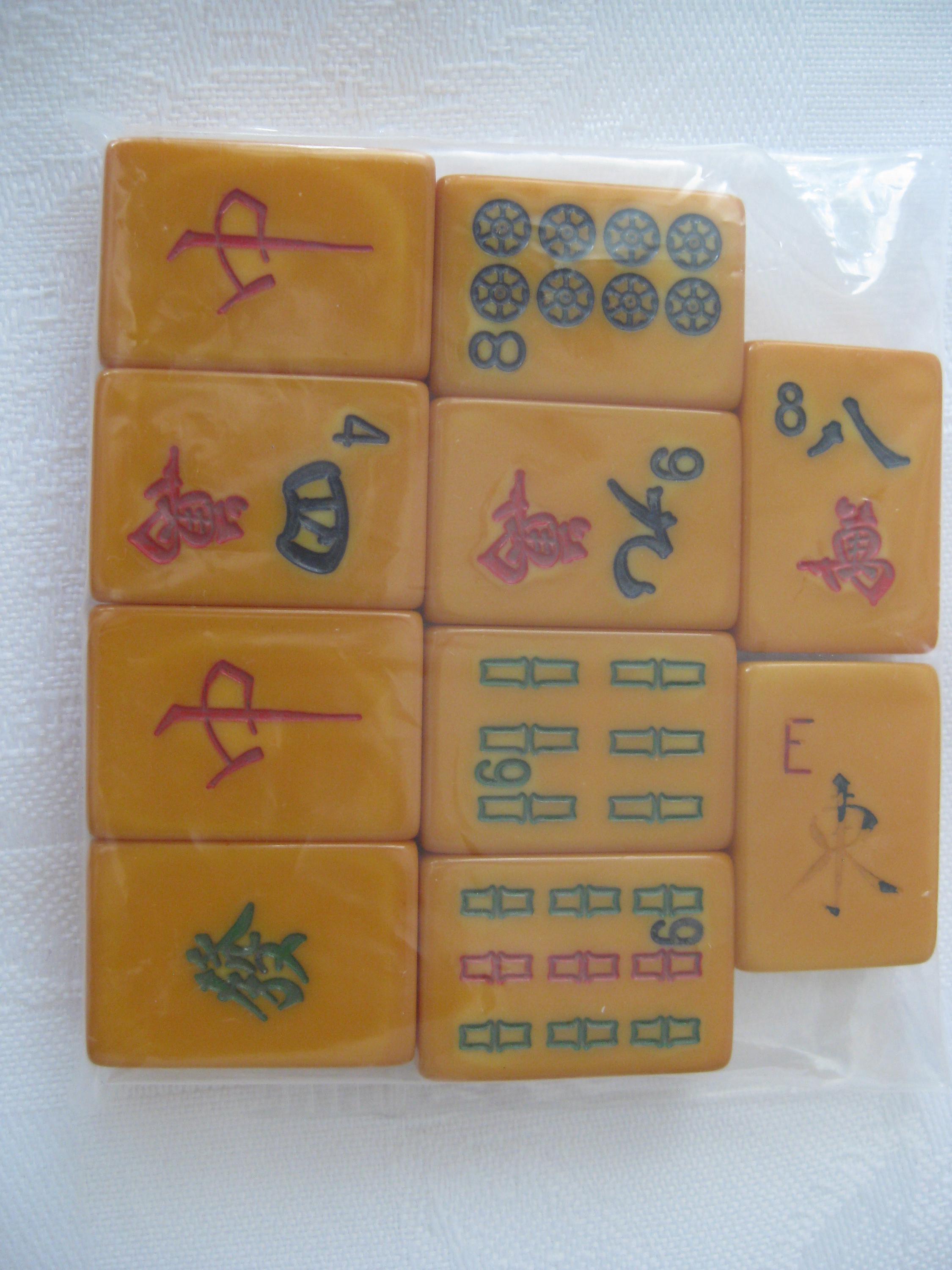 Mahjong Tiles, Vintage Bakelite, Lot of 10 Tiles