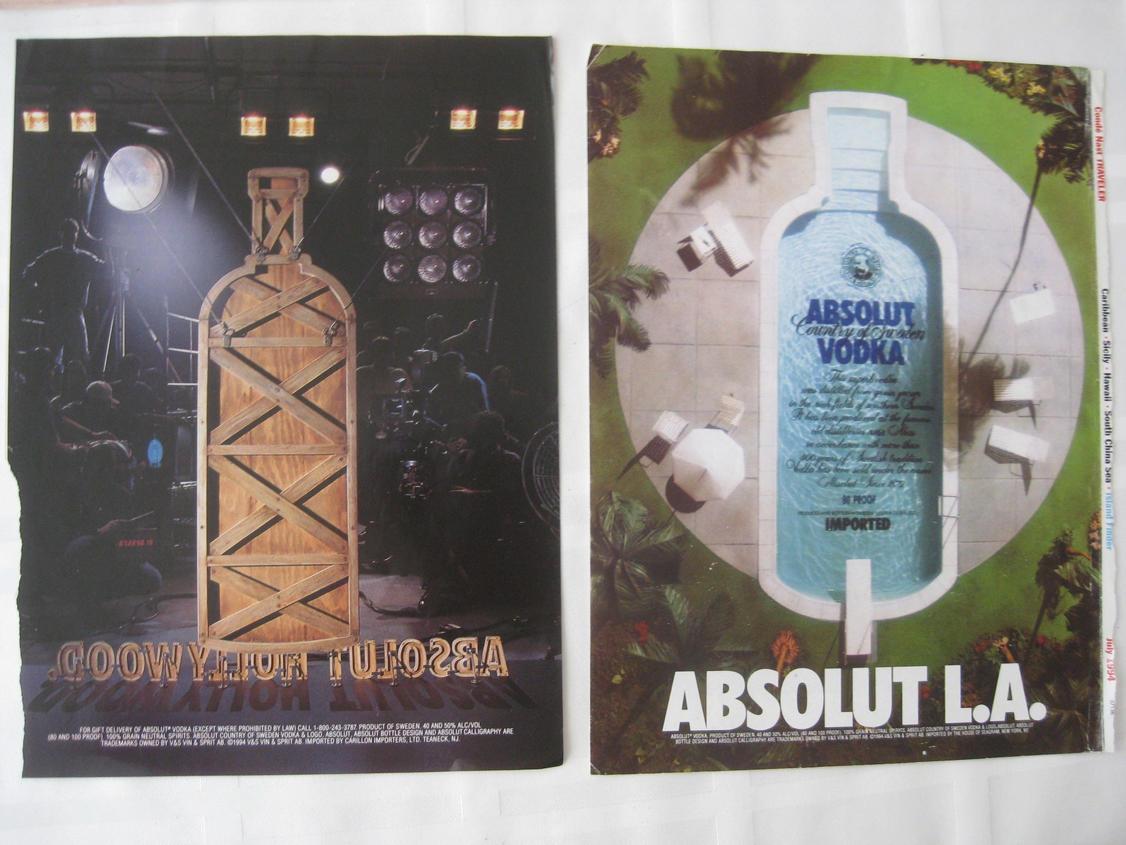 Absolute Vodka Ads Originals From Magazines, Set of 4 Ads, 1993-4, US ...