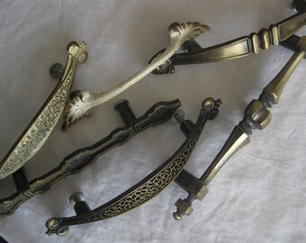 Vintage drawer pulls, 7 pc.