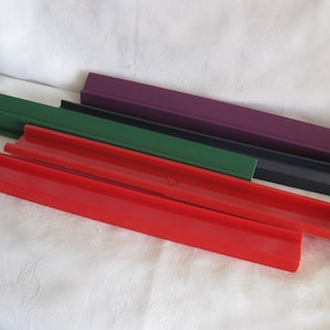 Lot of 5 plastic Mahjong racks, 2 red, 1 purple, 1 blue & 1 green. For replacement or any other use.