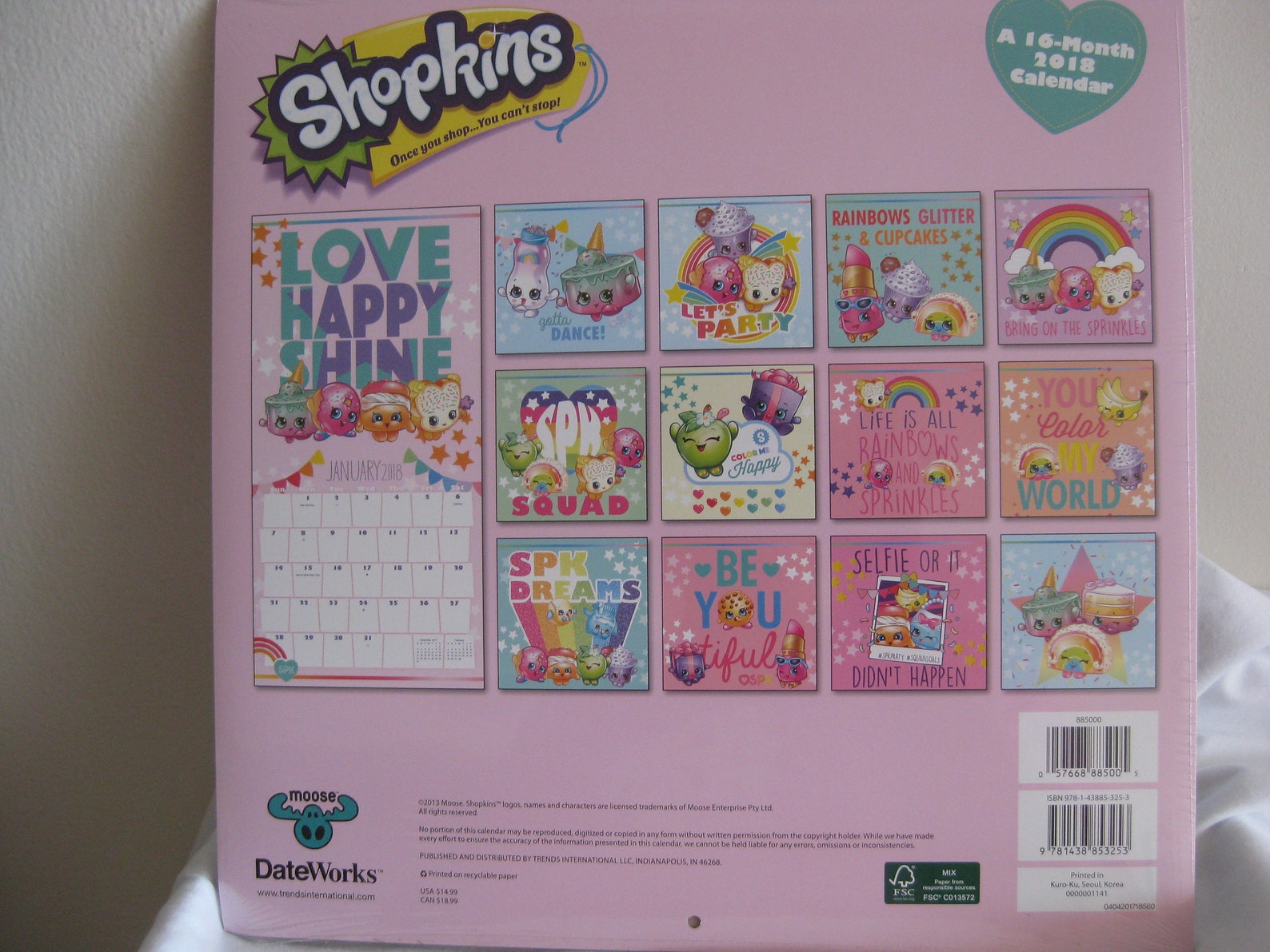 Shopkins Pictures Calendar unused. Frame to Decorate | Etsy