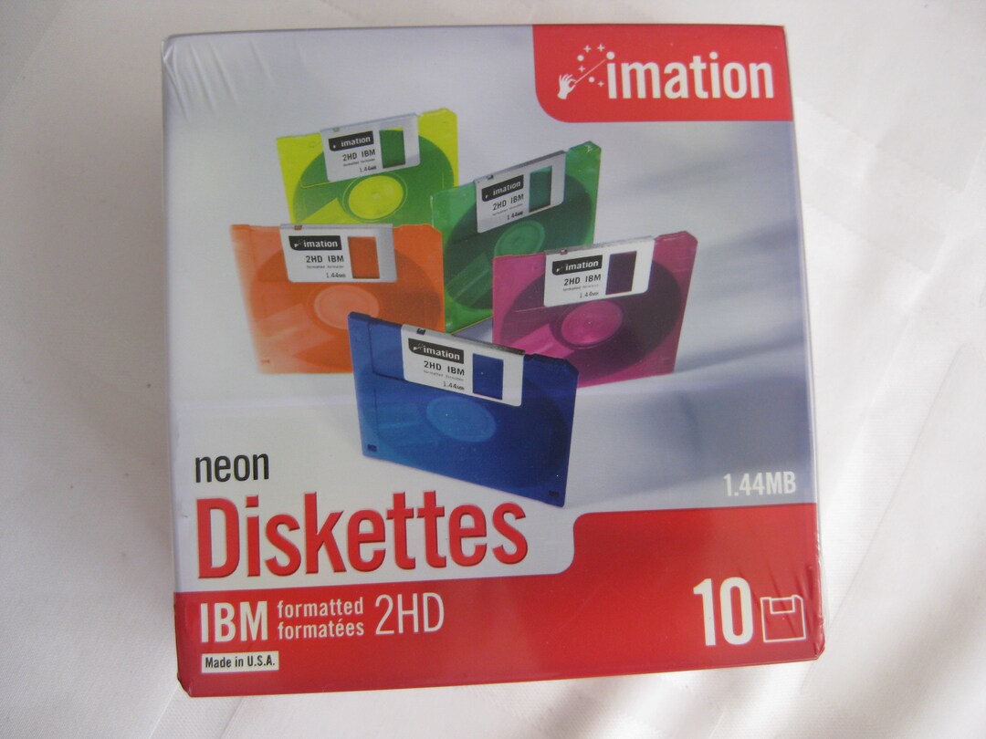 Diskettes Color Diskettes, Neon Colors, 10 Pcs. New in Factory Sealed Box. Re-purpose ...