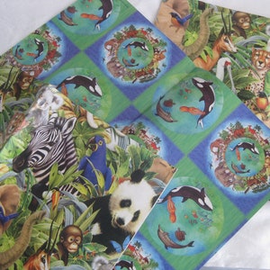 Vintage gift wrapping paper, animal themes, 6 folded sheets, gifting, paper crafts, scrapbooking, collage, decoupage, other.