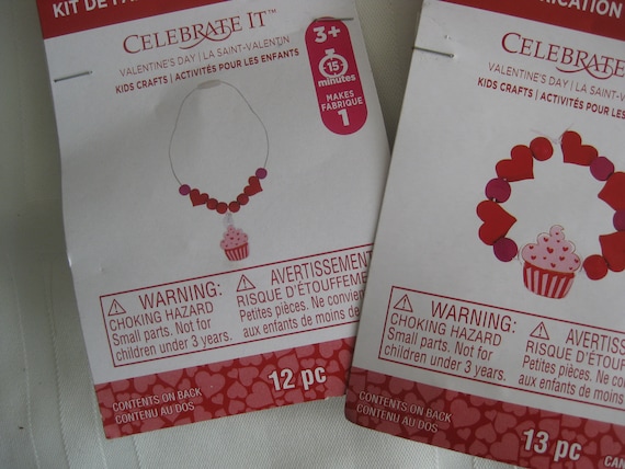 Valentine's Day Kids Jewelry Making Kit, Lot of 2 Kits, 1 Bracelet