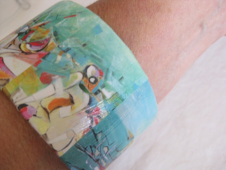 BD upcycled mothers day Bangle bracelet teachers gift unique