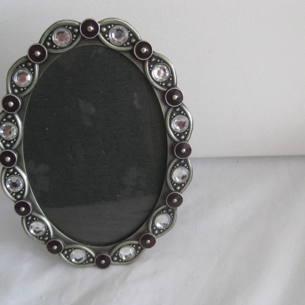 Jeweled oval picture frame, 6" x 4", by Fetco, pre owned in perfect condition.