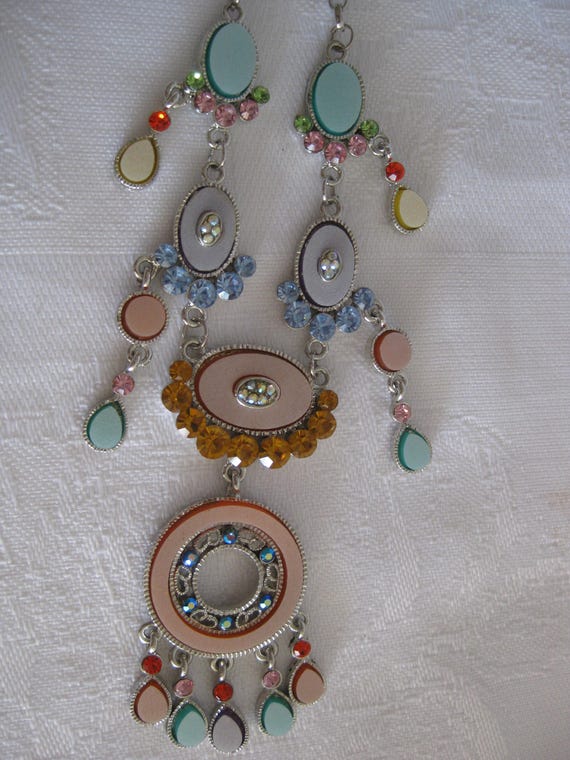 Multicolor statement necklace, symmetric, bright … - image 6