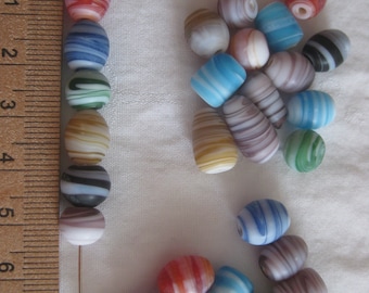 Muticolor, diff. shape, size glass beads, lot of 18 beads. 5mm - 14mm, 2m hole. jewelry making supply