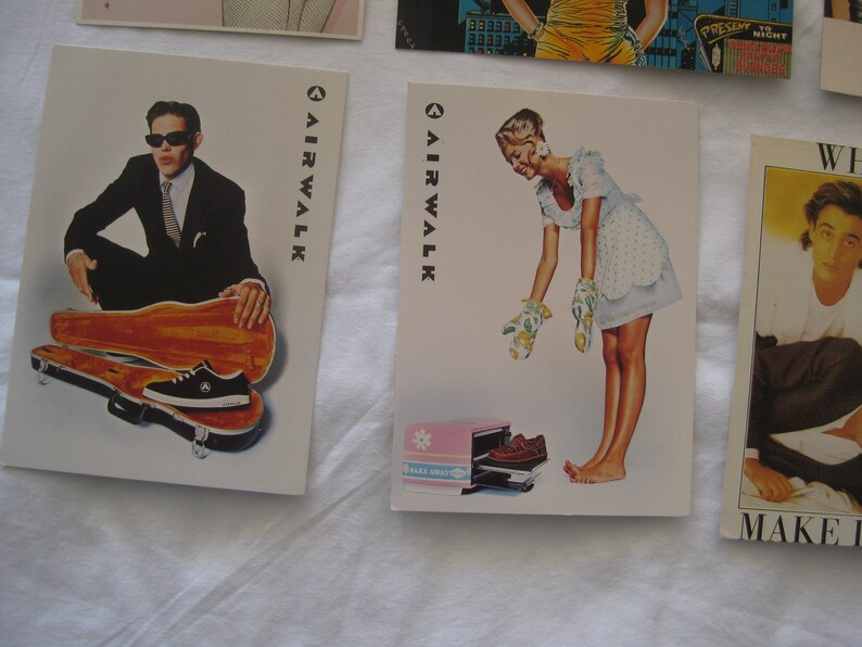 8 different cards decoupage scrap booking. vintage collectibles altered art Advertisement post cards 1990s/' paper crafts