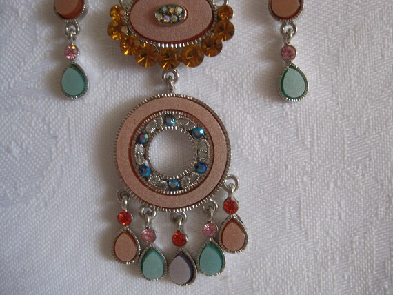 Multicolor statement necklace, symmetric, bright … - image 3