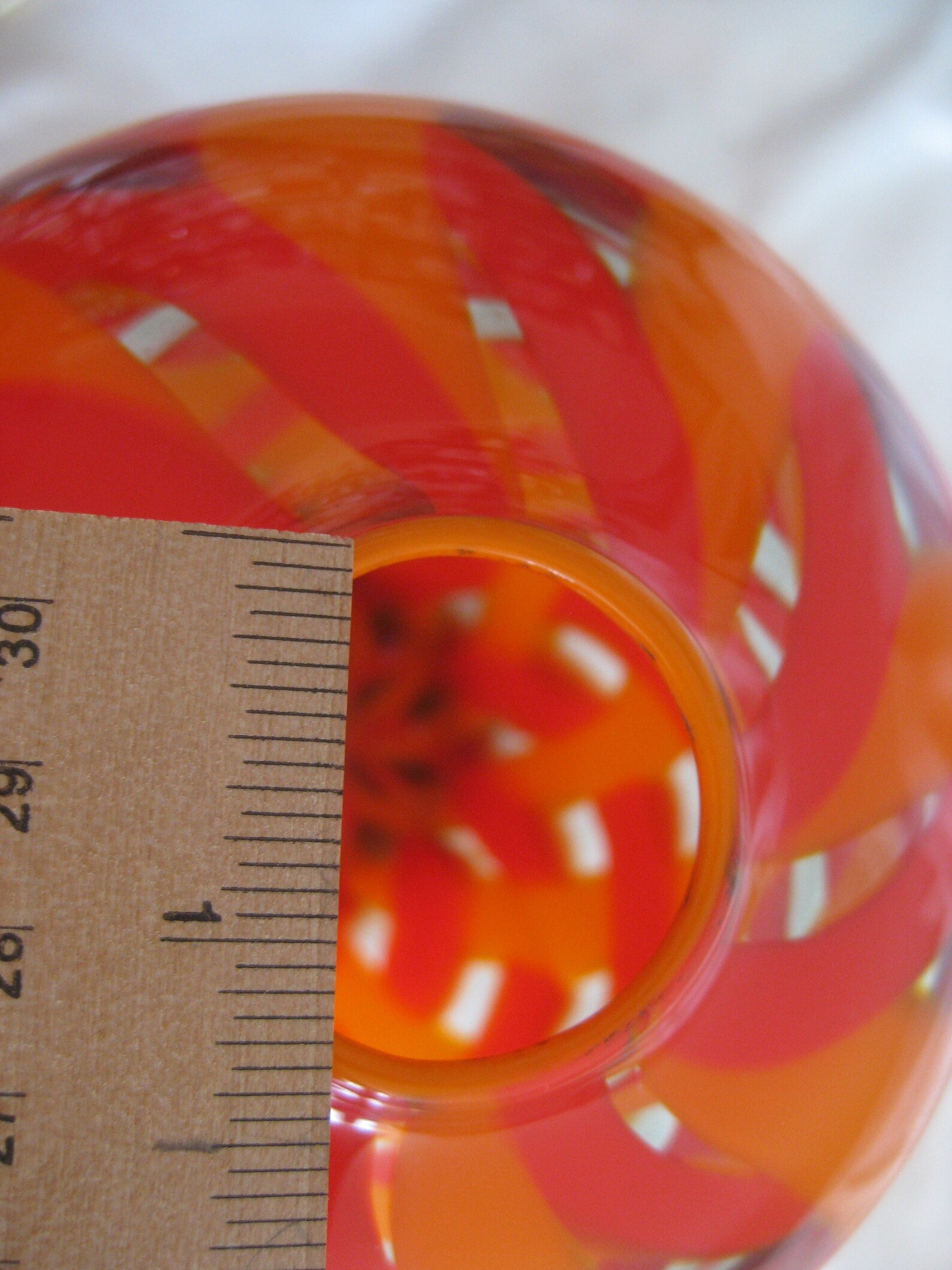 Hand Blown Glass Vase Clear W Two Tone Orange Weaved Stripes Etsy UK