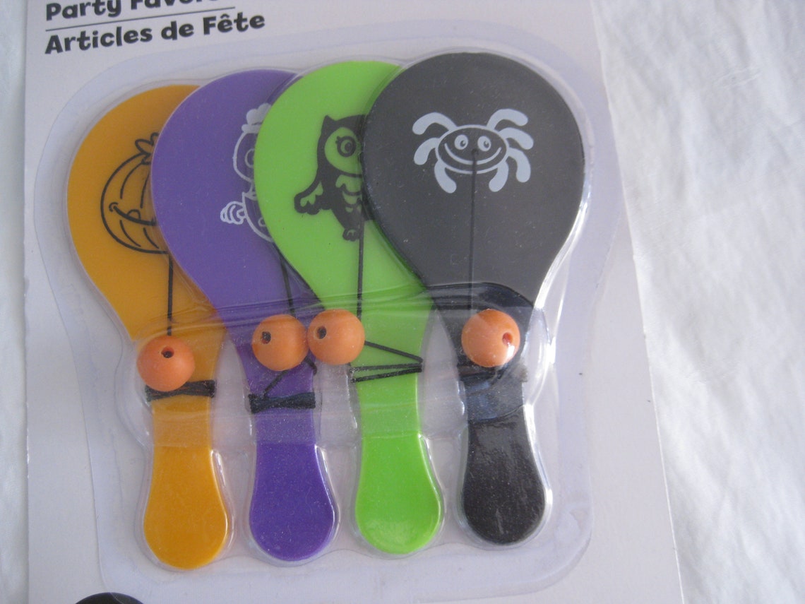 Halloween Party Favors Paddle Ball 4 Pcs. for Age 3 and Up. Etsy