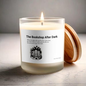 The Bookshop After Dark | Velvet Vanilla Candle for Book Lovers | Cozy Bookish Gift
