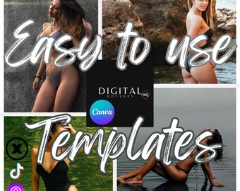 4-Pack Editable Social Media Templates | Perfect Starter Set for Promoting Products & Services | Instant Download