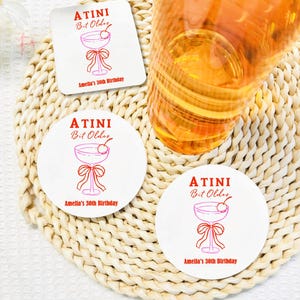 Custom Birthday Coaster, Personalized Coasters, Circle Coaster, Milestone Birthday Celebration,Custom Birthday Party Favor,30th Birthday